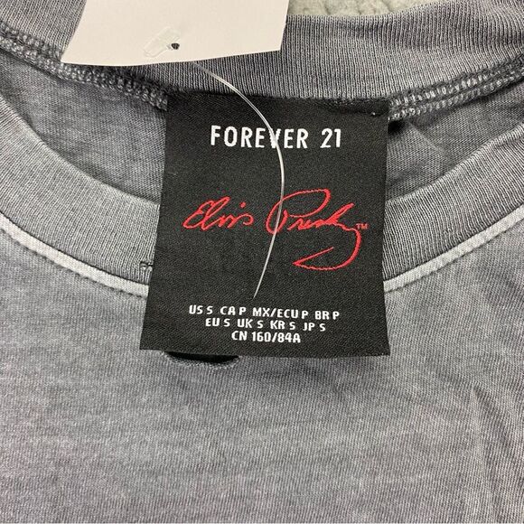 Forever 21 x Elvis Presley Grey Distressed Short Sleeve Limited Edition Size: S - Picture 10 of 14